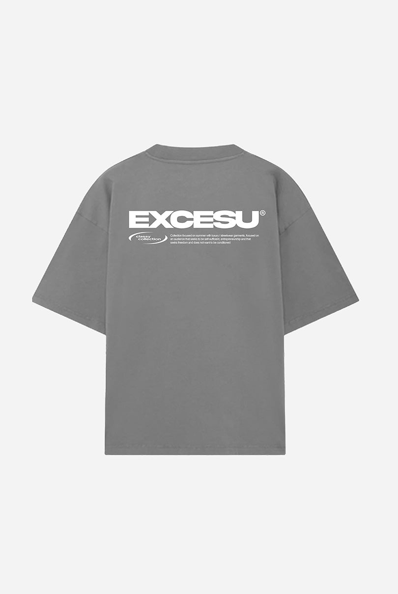 Camiseta Gris Oscuro Oversized Star Excesu