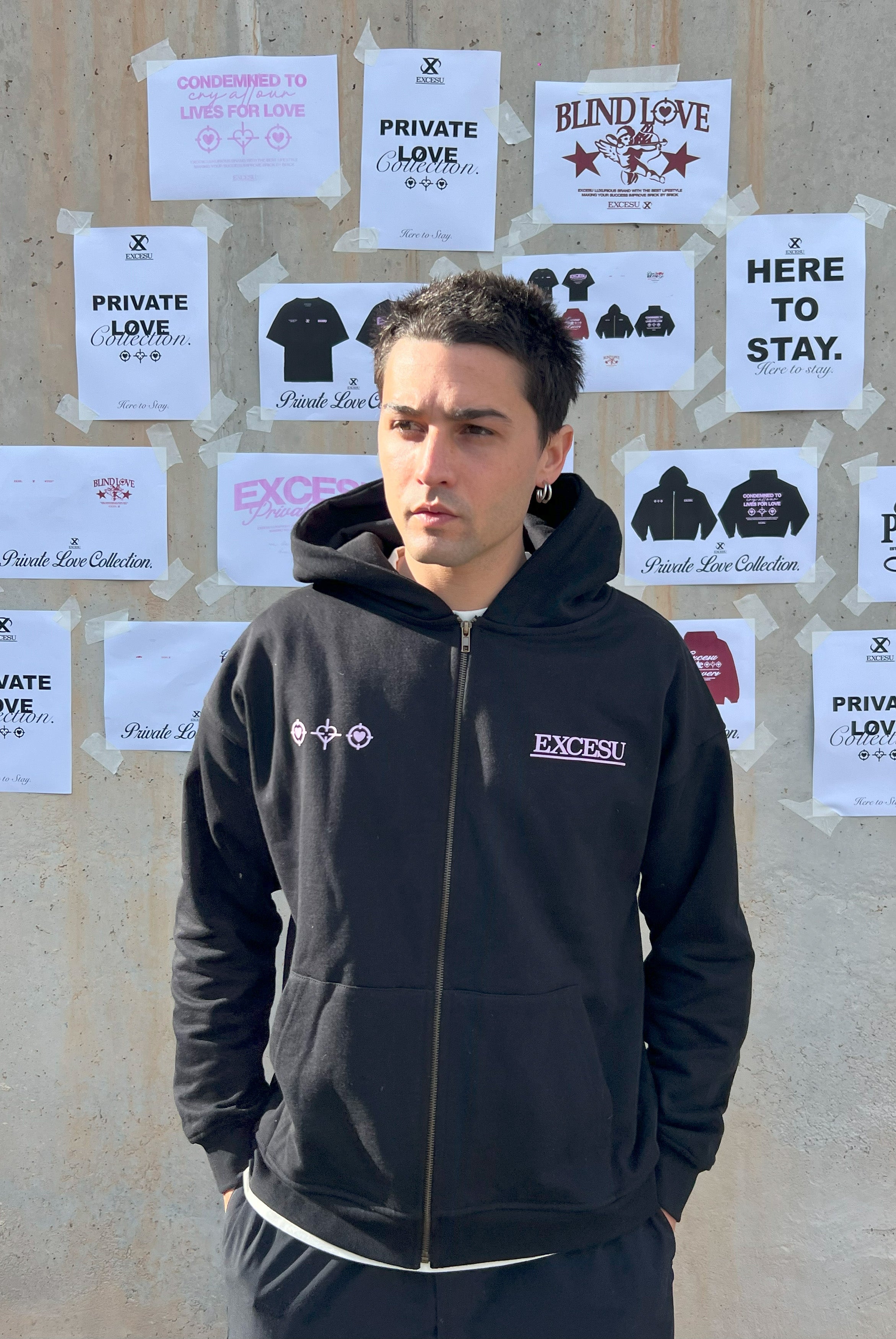 Condemned to Cry Black Zip-Up Hoodie