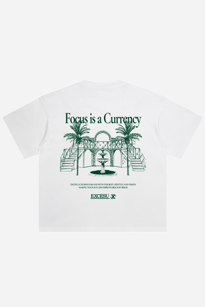 Focus is a Currency White T-shirt