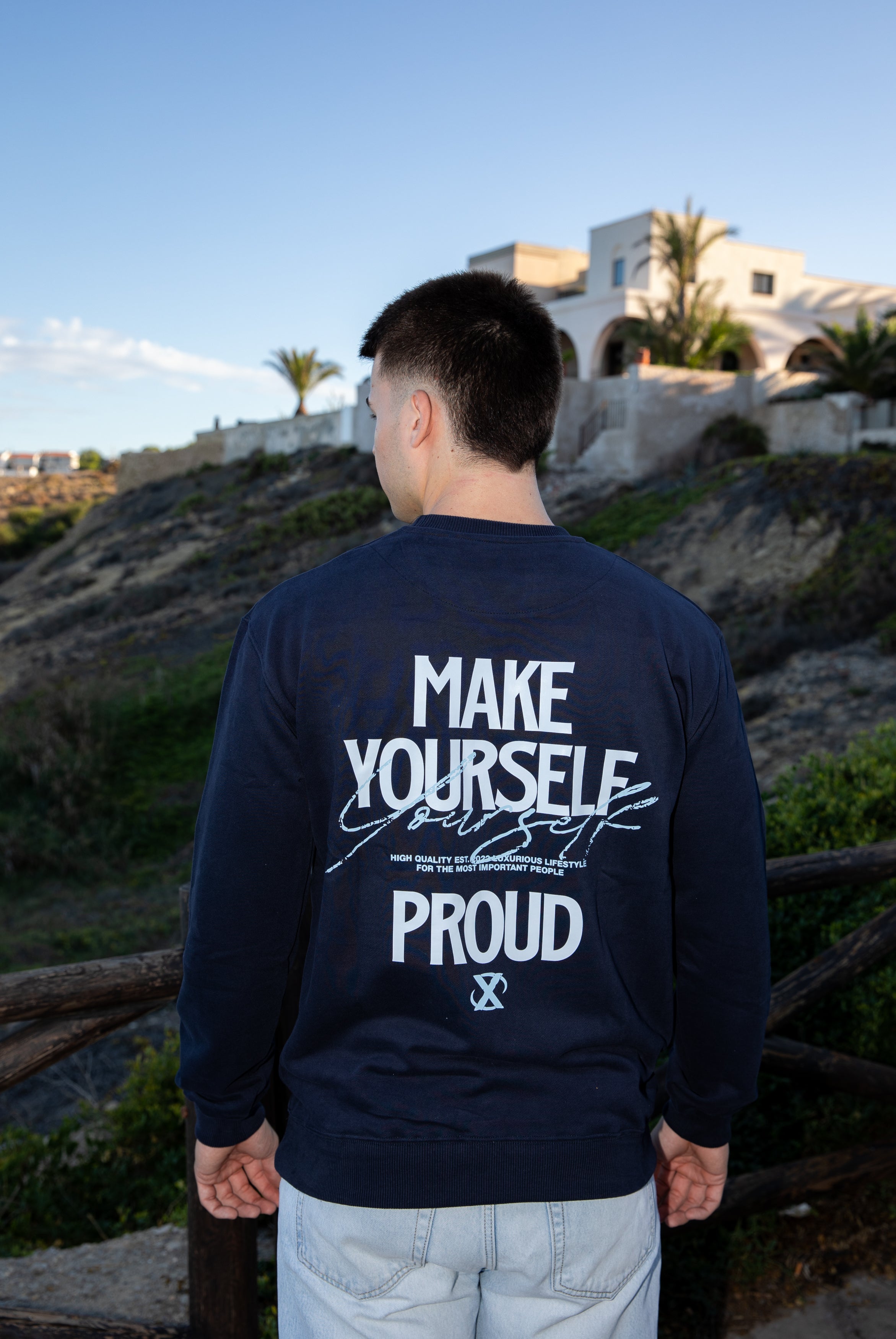 Make Yourself Proud Crewneck Navy Blue
