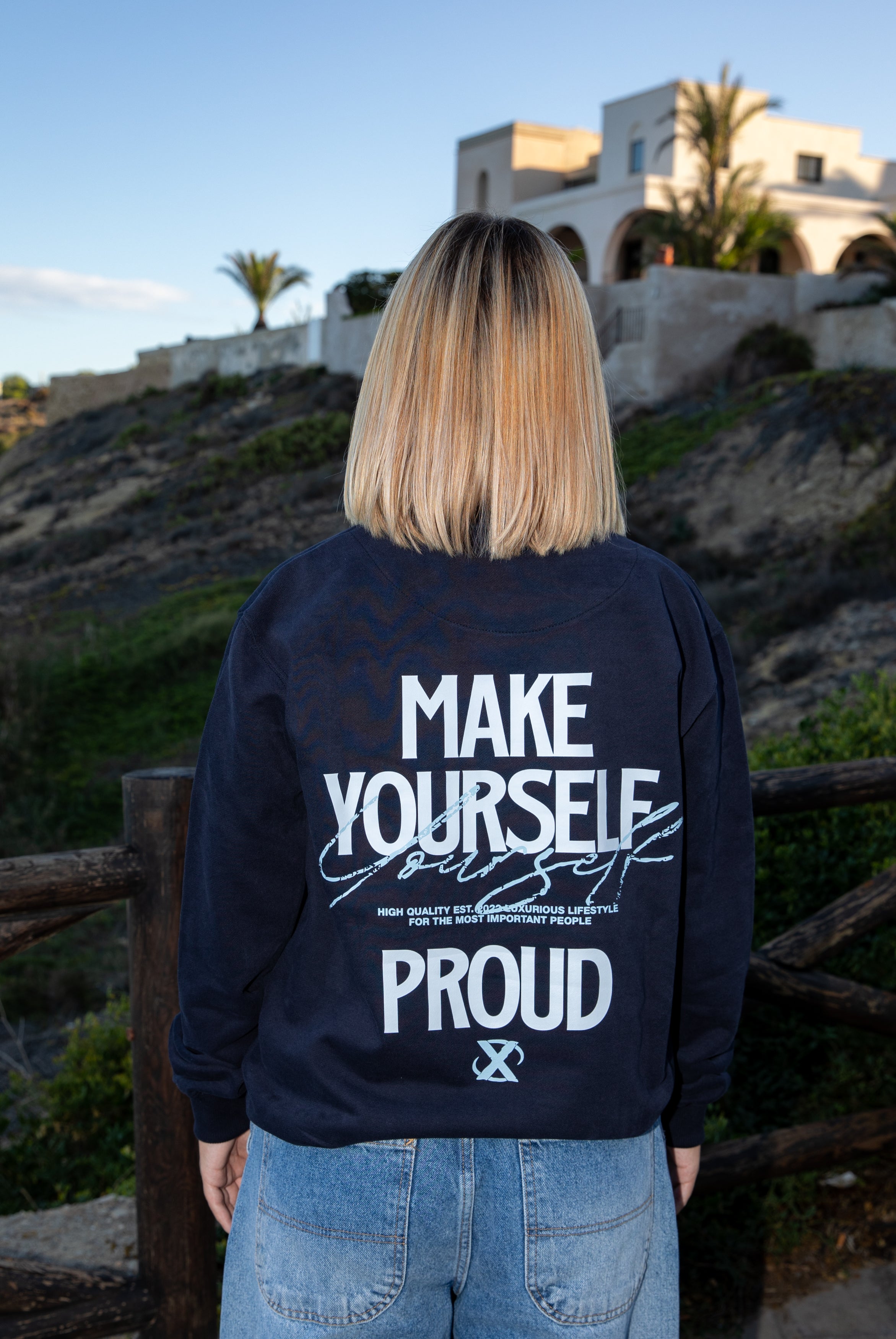 Make Yourself Proud Crewneck Navy Blue
