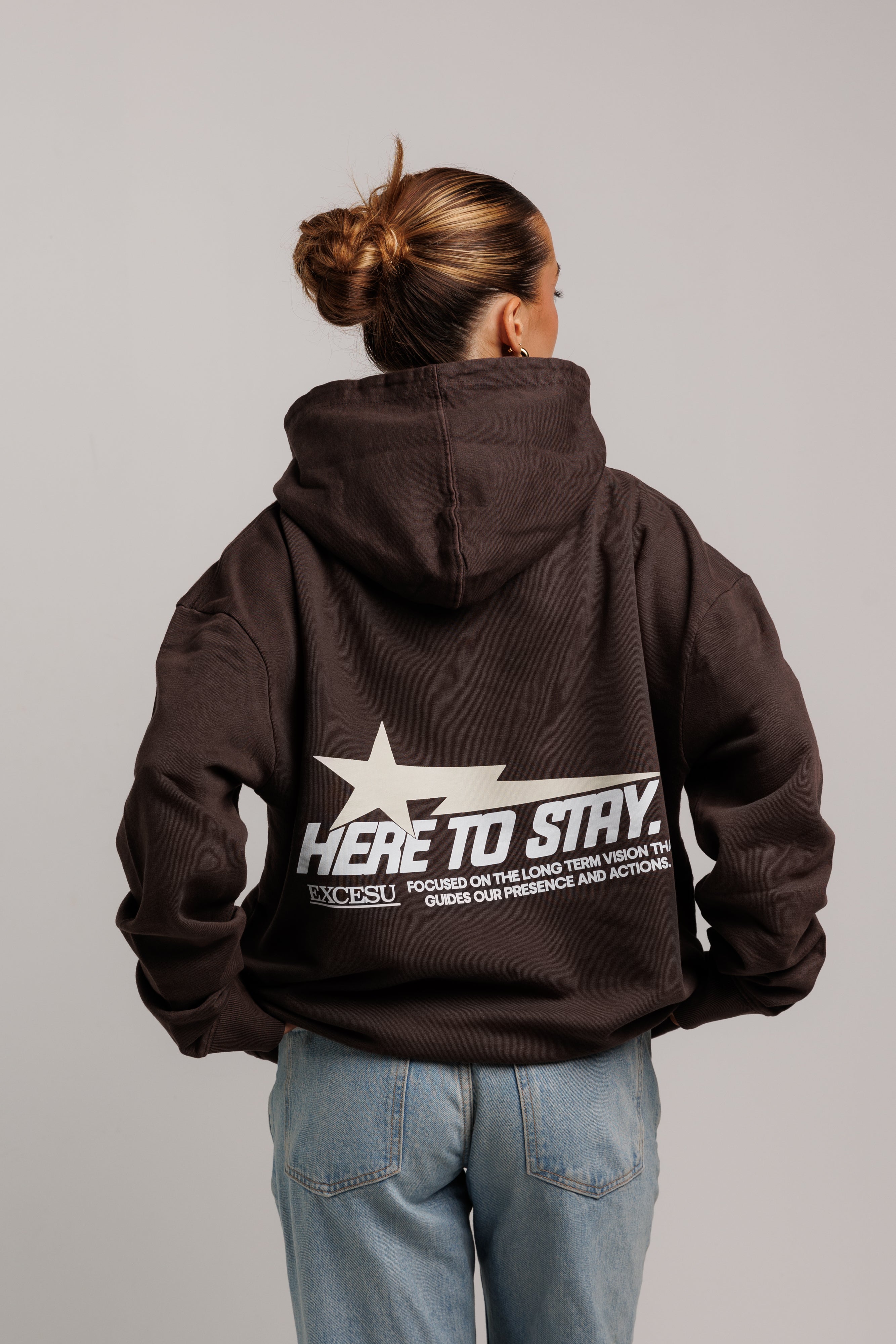 Brown Here To Stay Oversized Sweatshirt