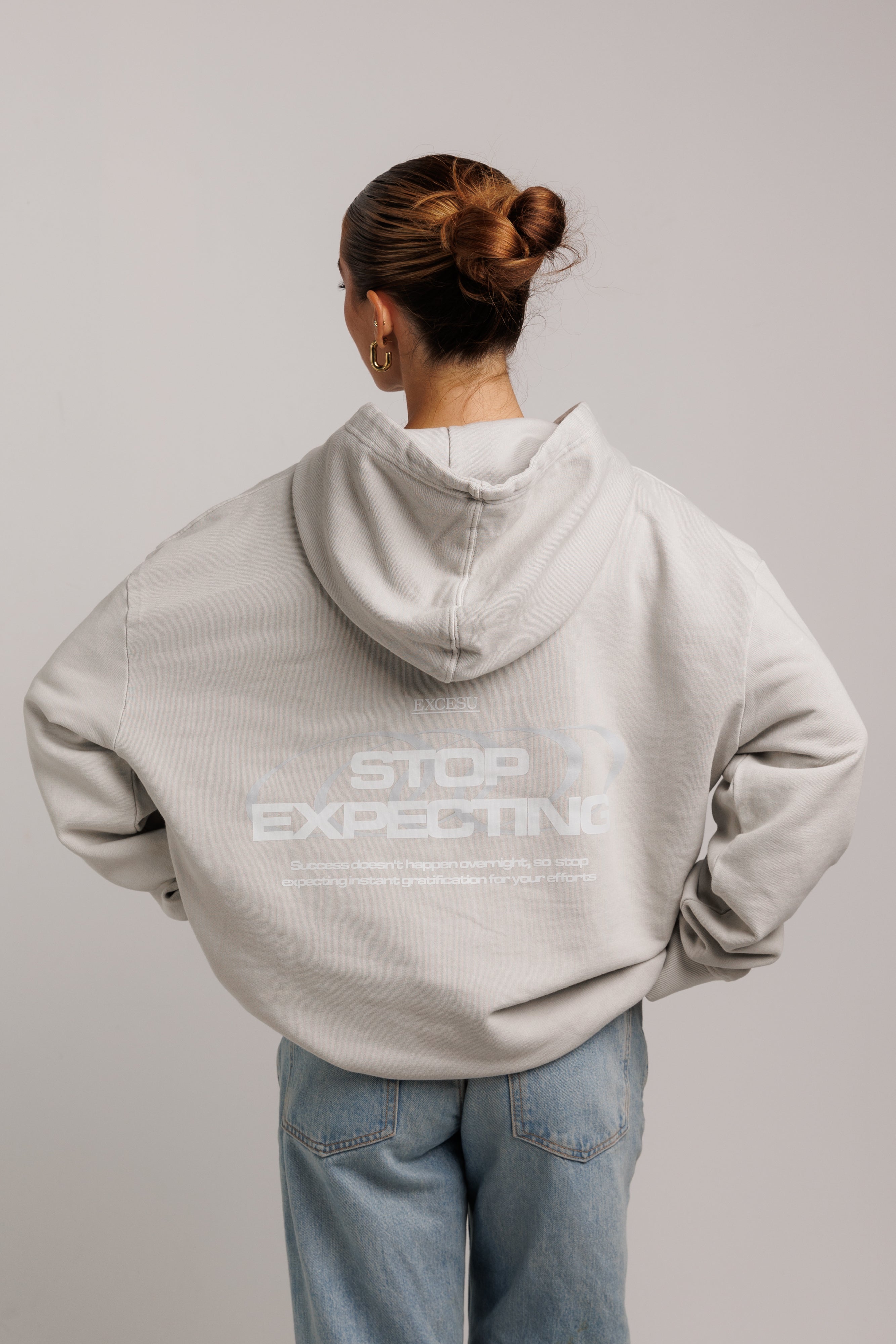 Gray Oversized Sweatshirt Stop Expecting