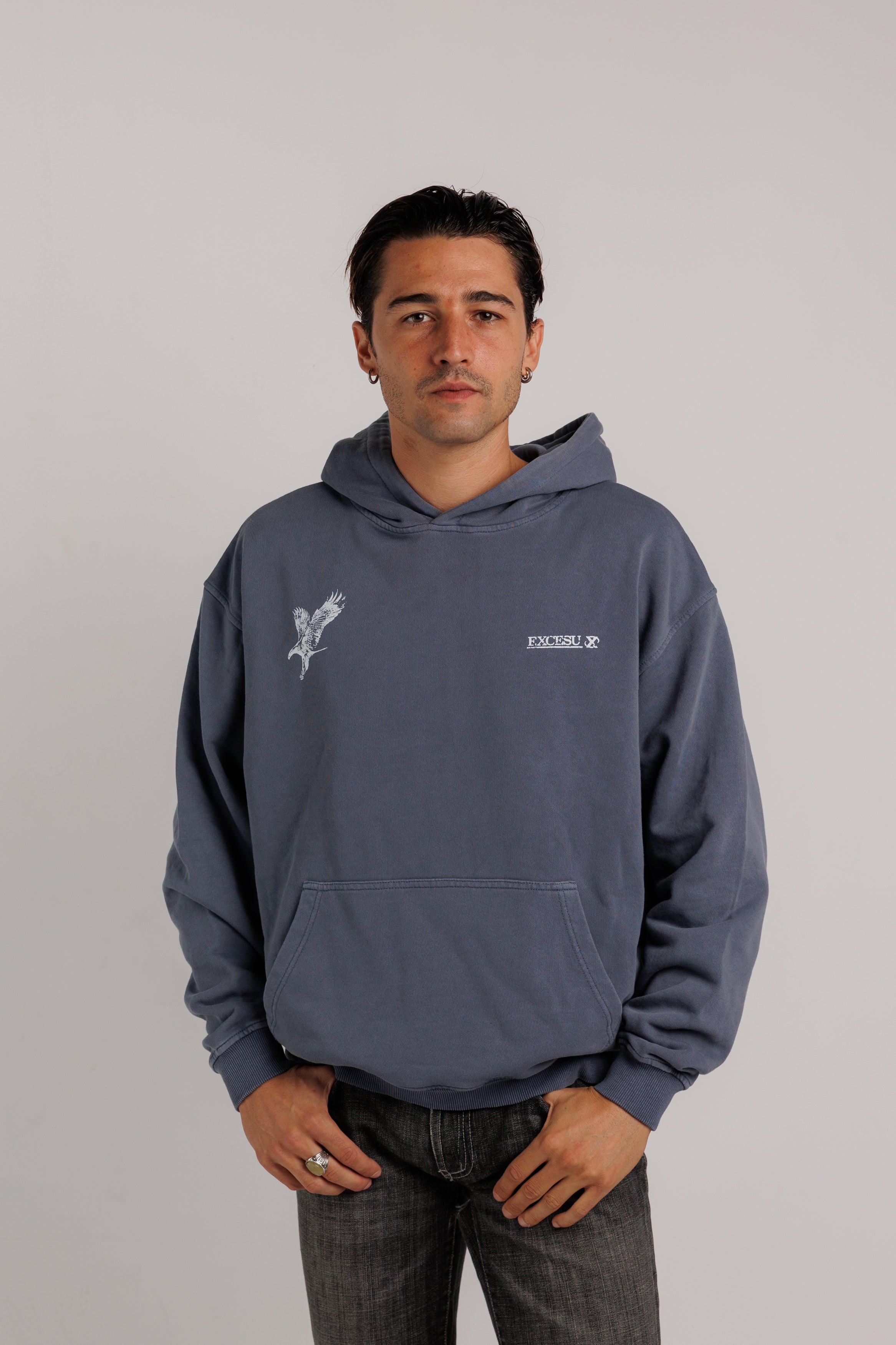 Washed Navy Eagle Hoodie