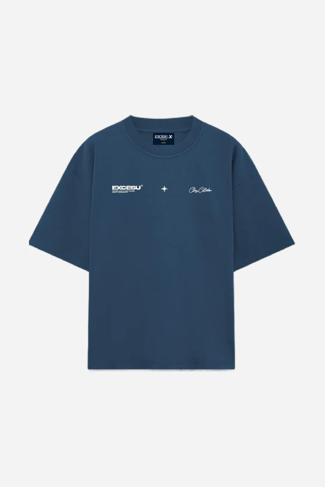Camiseta Azul Índigo Star Oversized