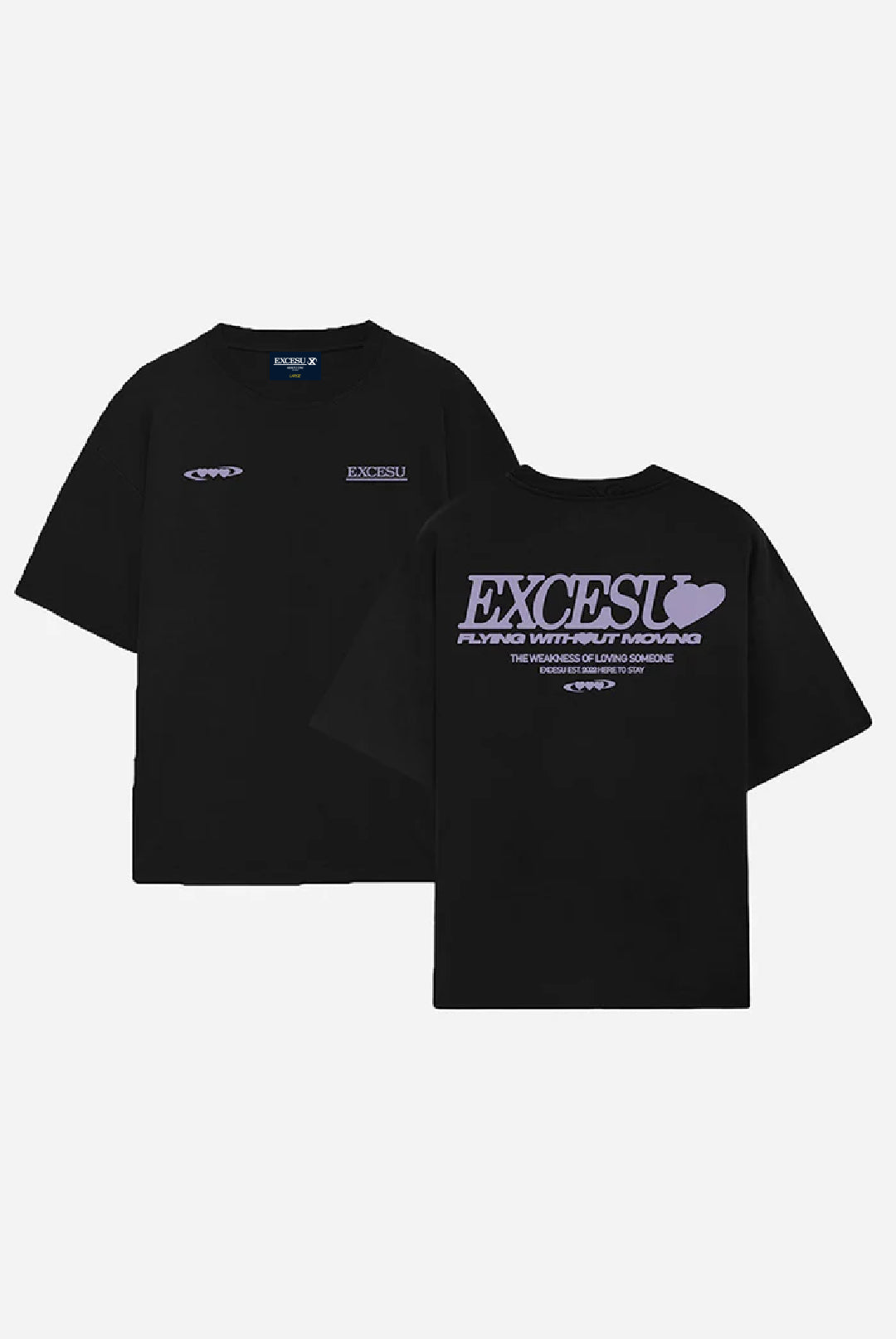 Black Oversized Valentine's Day T-shirt