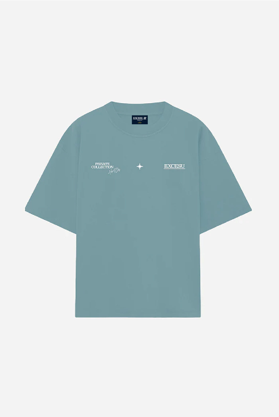 Camiseta Celeste Signature Oversize