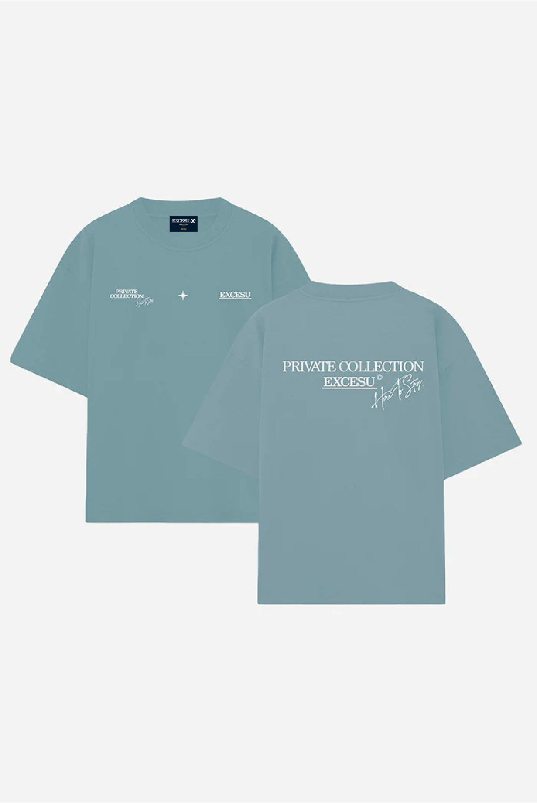 Camiseta Celeste Signature Oversize