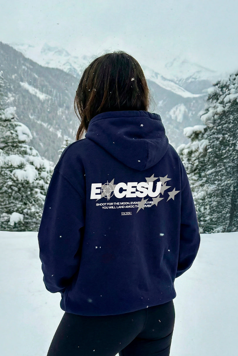 Shoot For The Moon Navy Hoodie