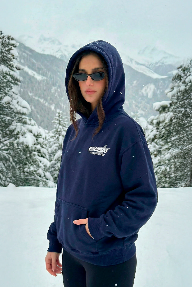 Shoot For The Moon Navy Hoodie