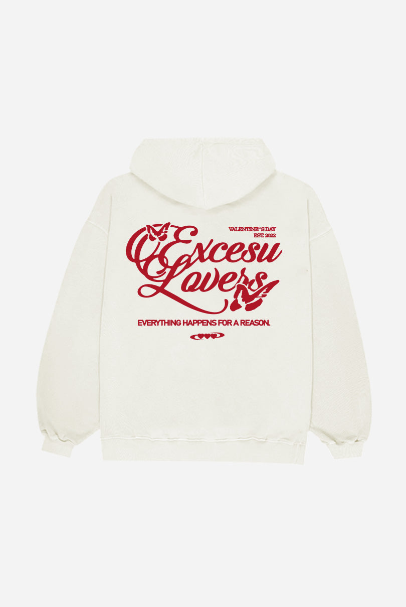 Sudadera Blanco Roto San Valentin Oversized Excesu