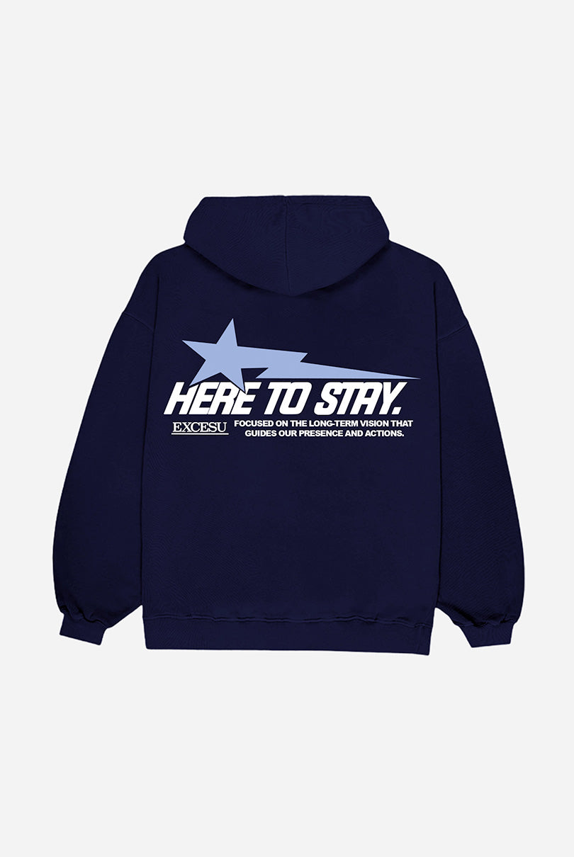 Sudadera Azul Here To Stay Oversized Excesu