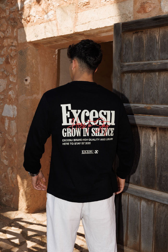 Longsleeve Grow In Silence Negro