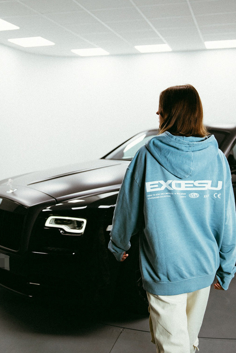 Sudadera Azul Global Oversized Excesu