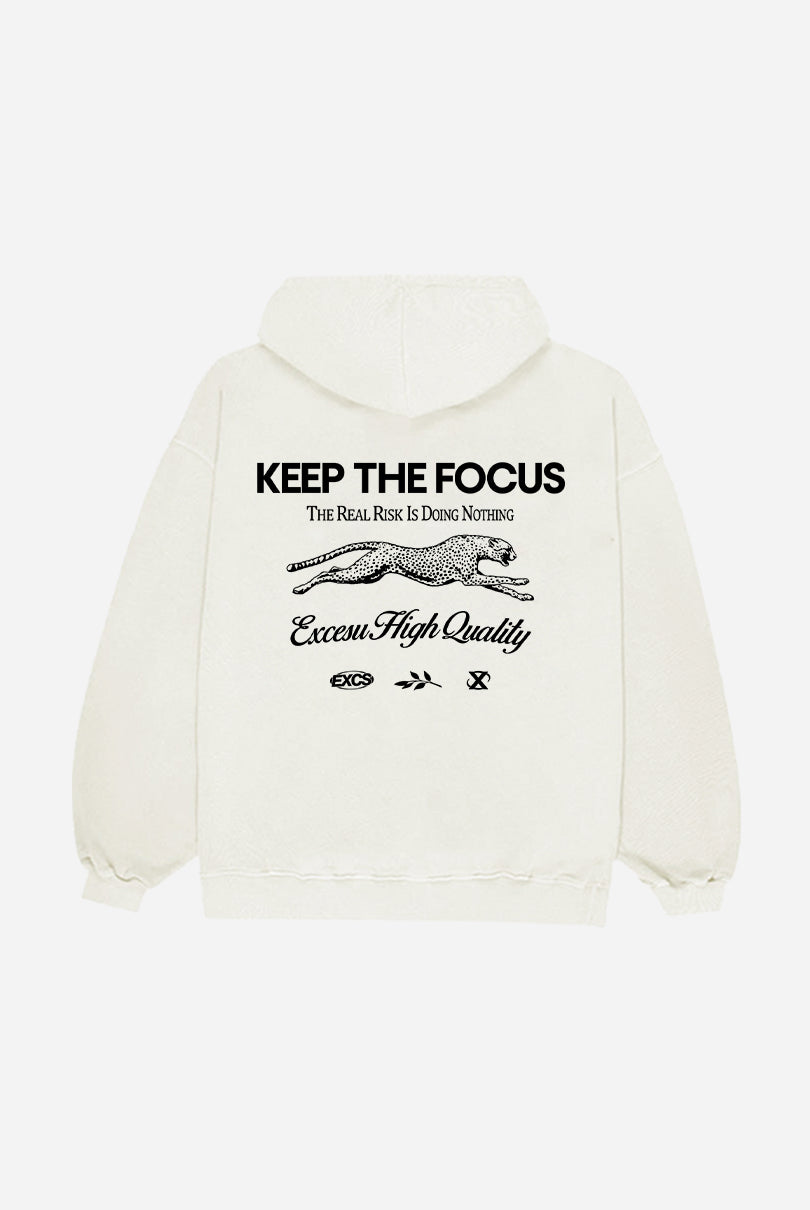 Keep The Focus Beige Hoodie
