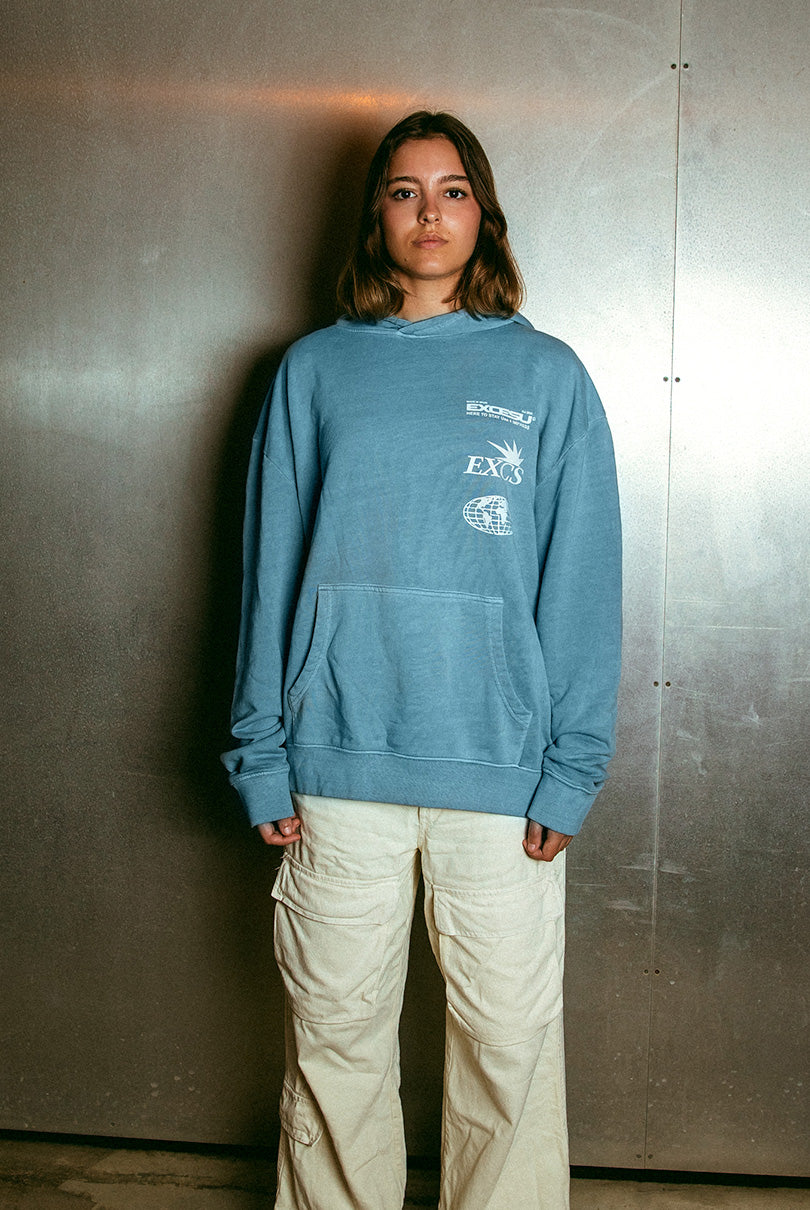 Sudadera Azul Global Oversized Excesu