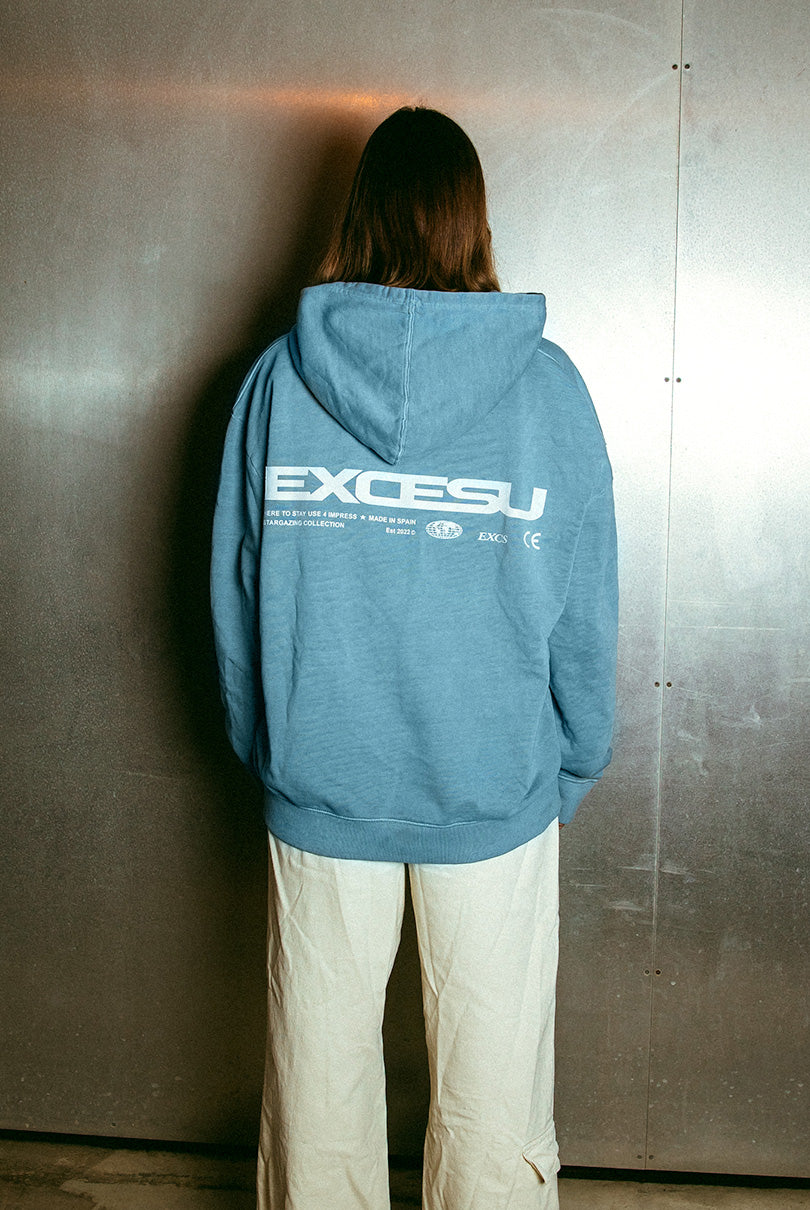 Sudadera Azul Global Oversized Excesu