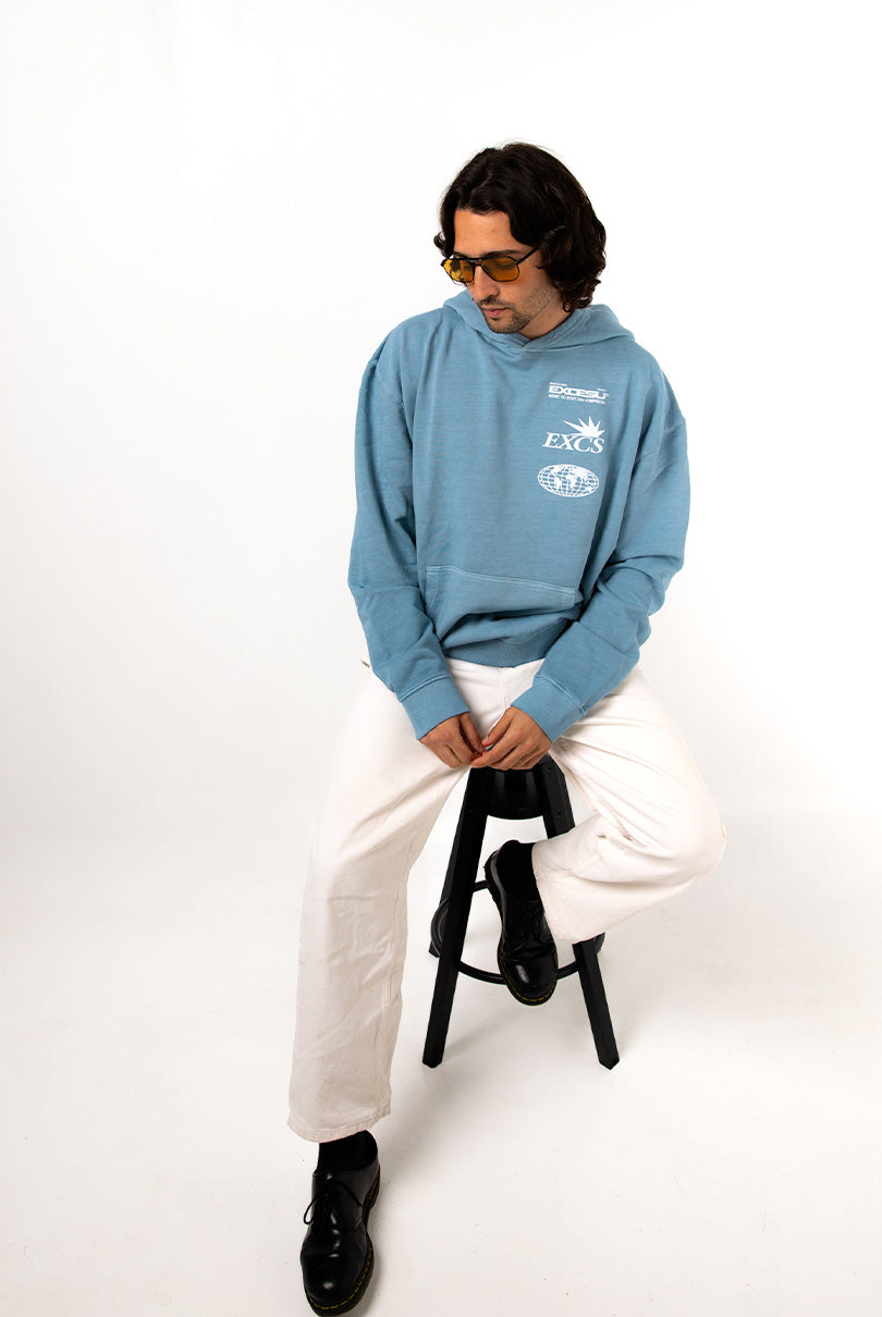 Sudadera Azul Global Oversized Excesu