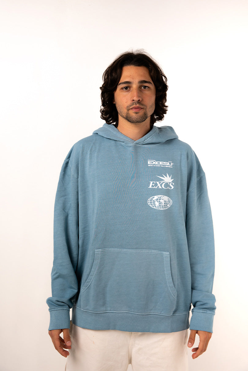 Sudadera Azul Global Oversized Excesu