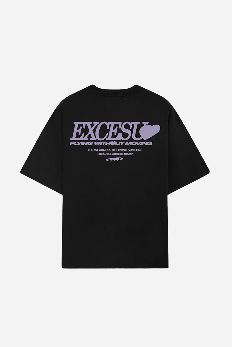Camiseta Negra San Valentin Oversized Excesu
