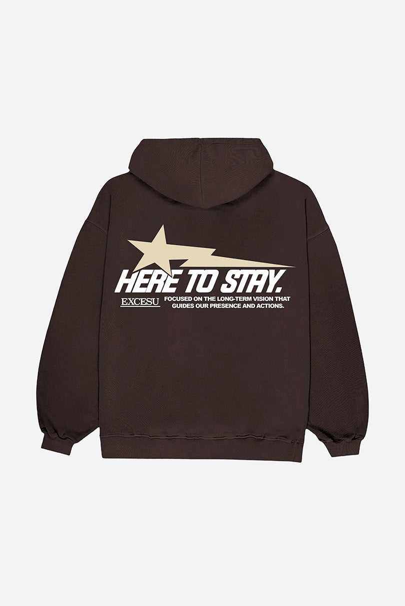 Sudadera Marron Here To Stay Oversized Excesu