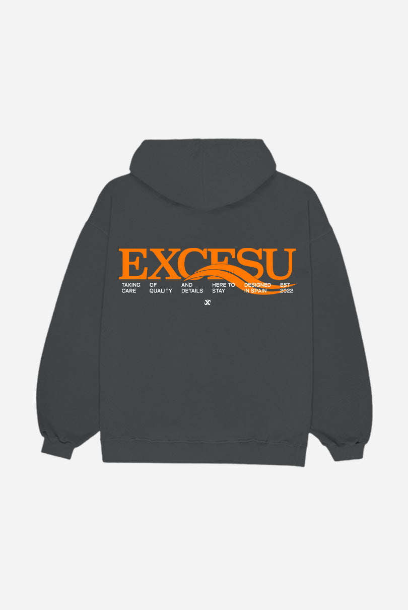 Sudadera Gris Oscuro Ondas Excesu