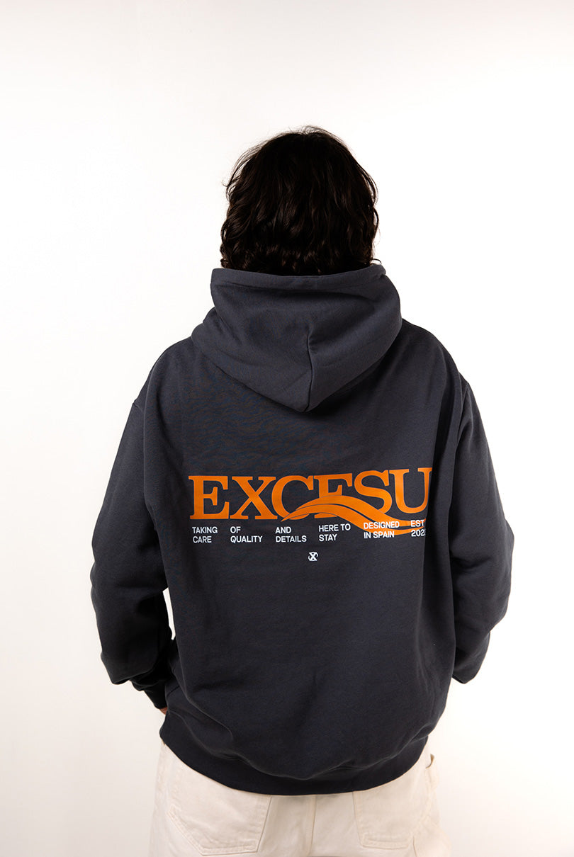 Sudadera Gris Oscuro Ondas Excesu