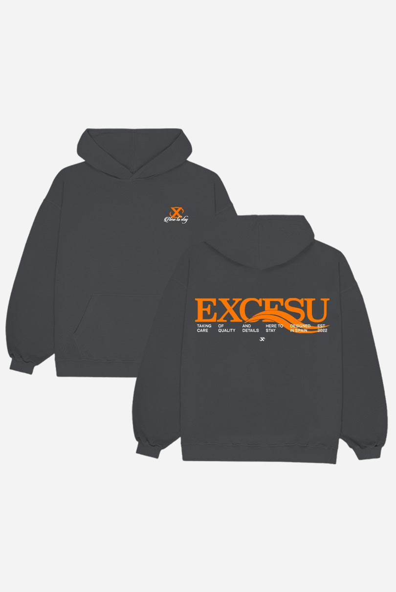 Sudadera Gris Oscuro Ondas Excesu