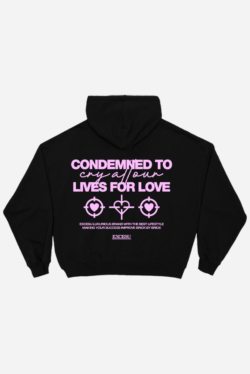 Condemned to Cry Black Zip-Up Hoodie