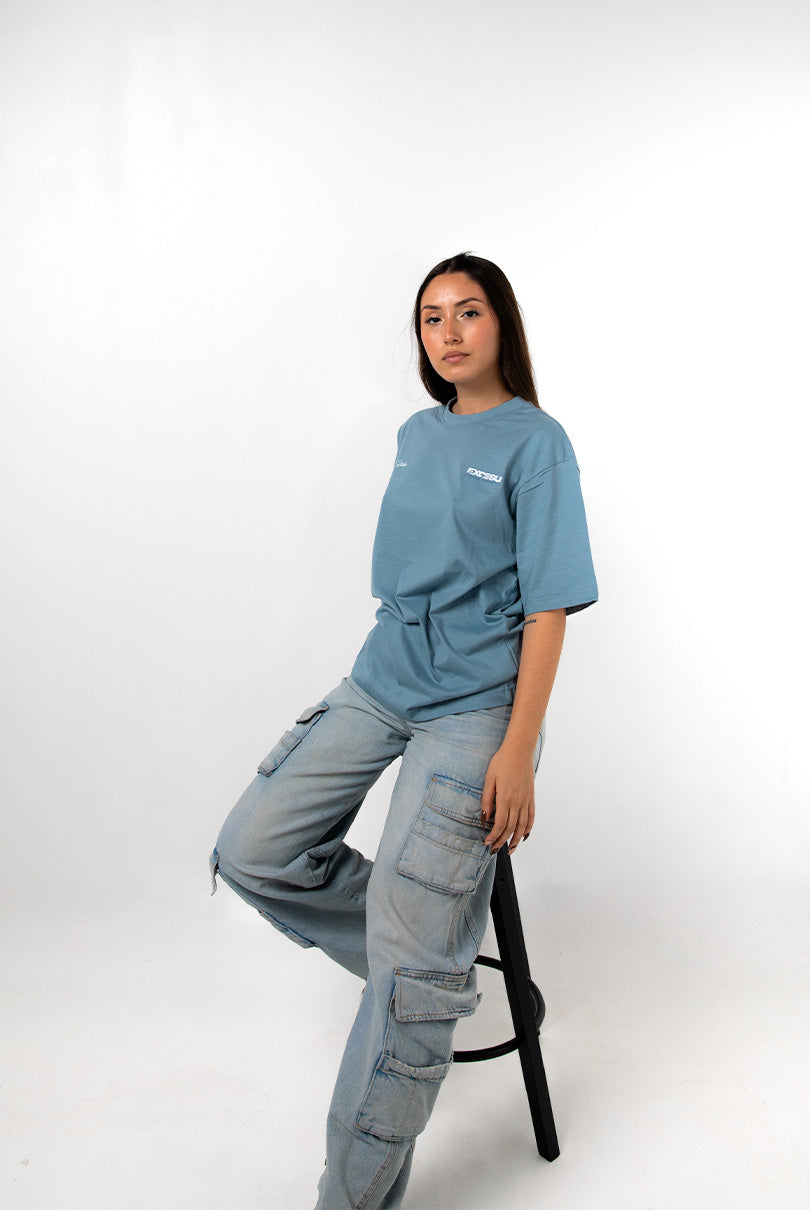 Camiseta Oversized Classy Teal Excesu