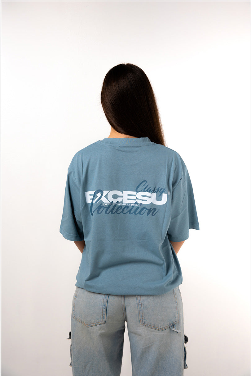 Camiseta Oversized Classy Teal Excesu