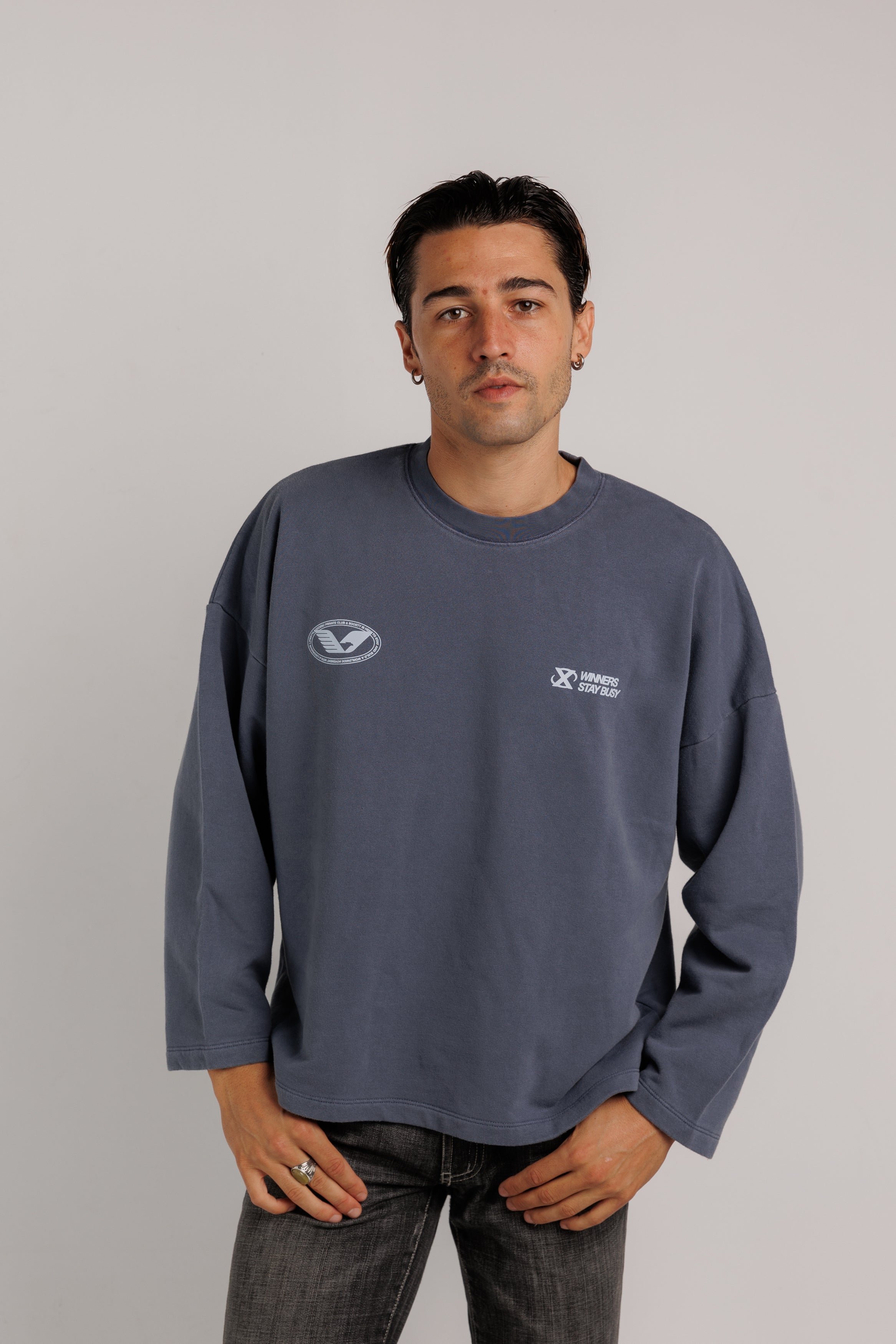 Crewneck Aviation Washed Blue