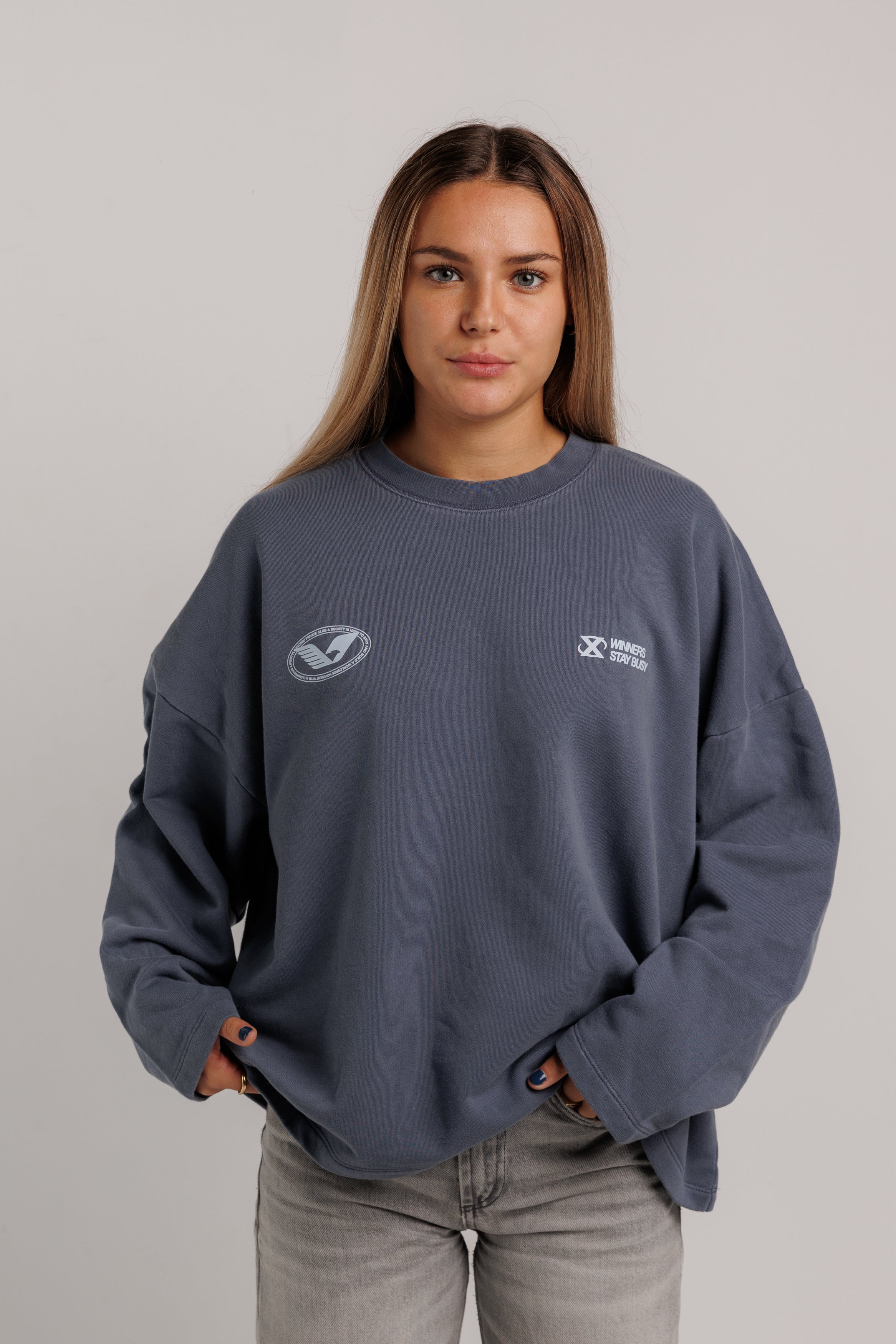 Crewneck Aviation Washed Blue