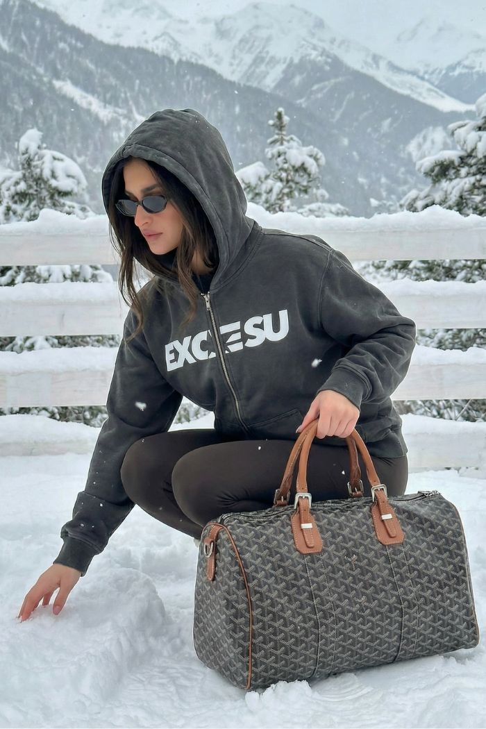 Dark Grey Washed Stars Zip-Up