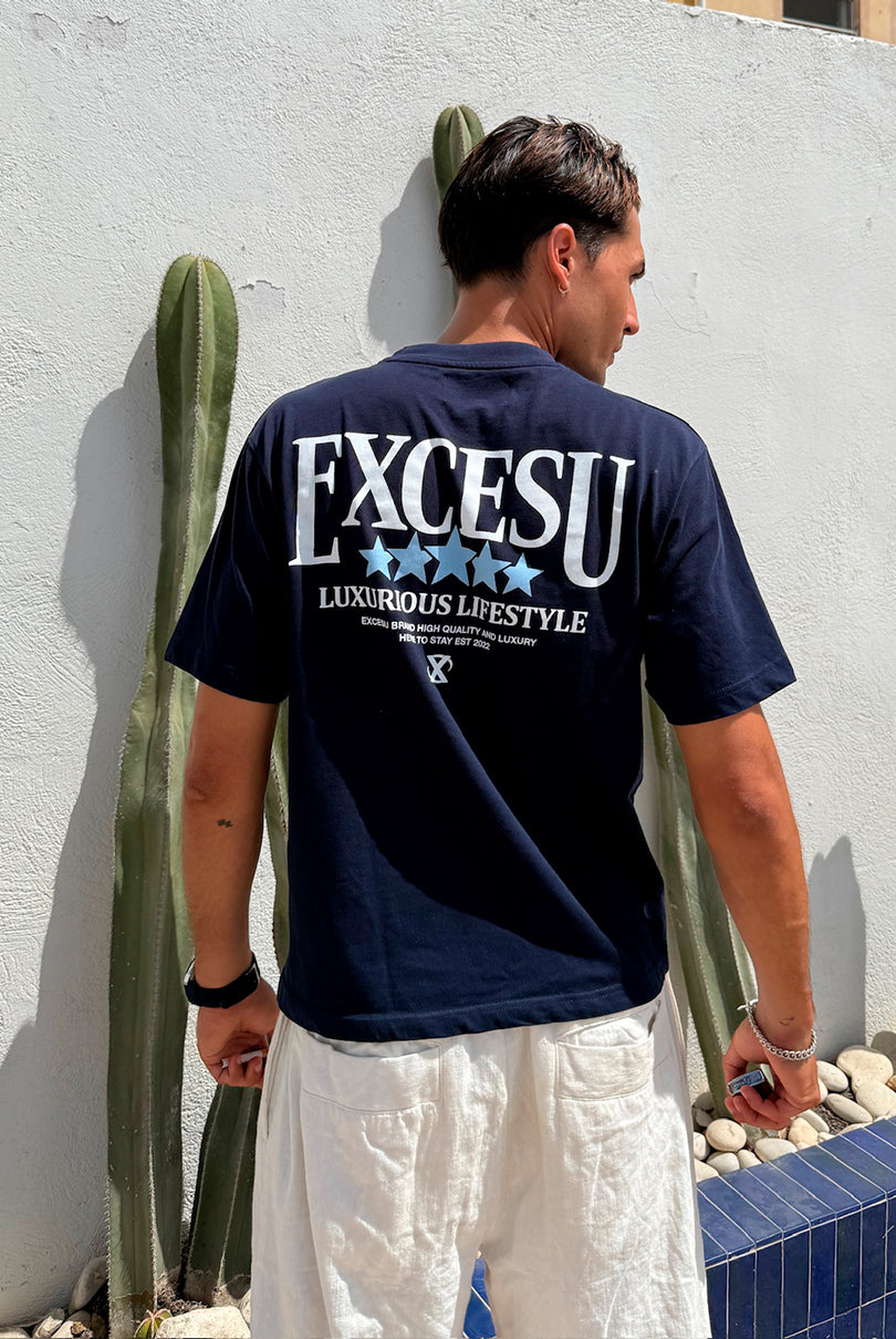 Luxury Stars Navy Blue T-Shirt