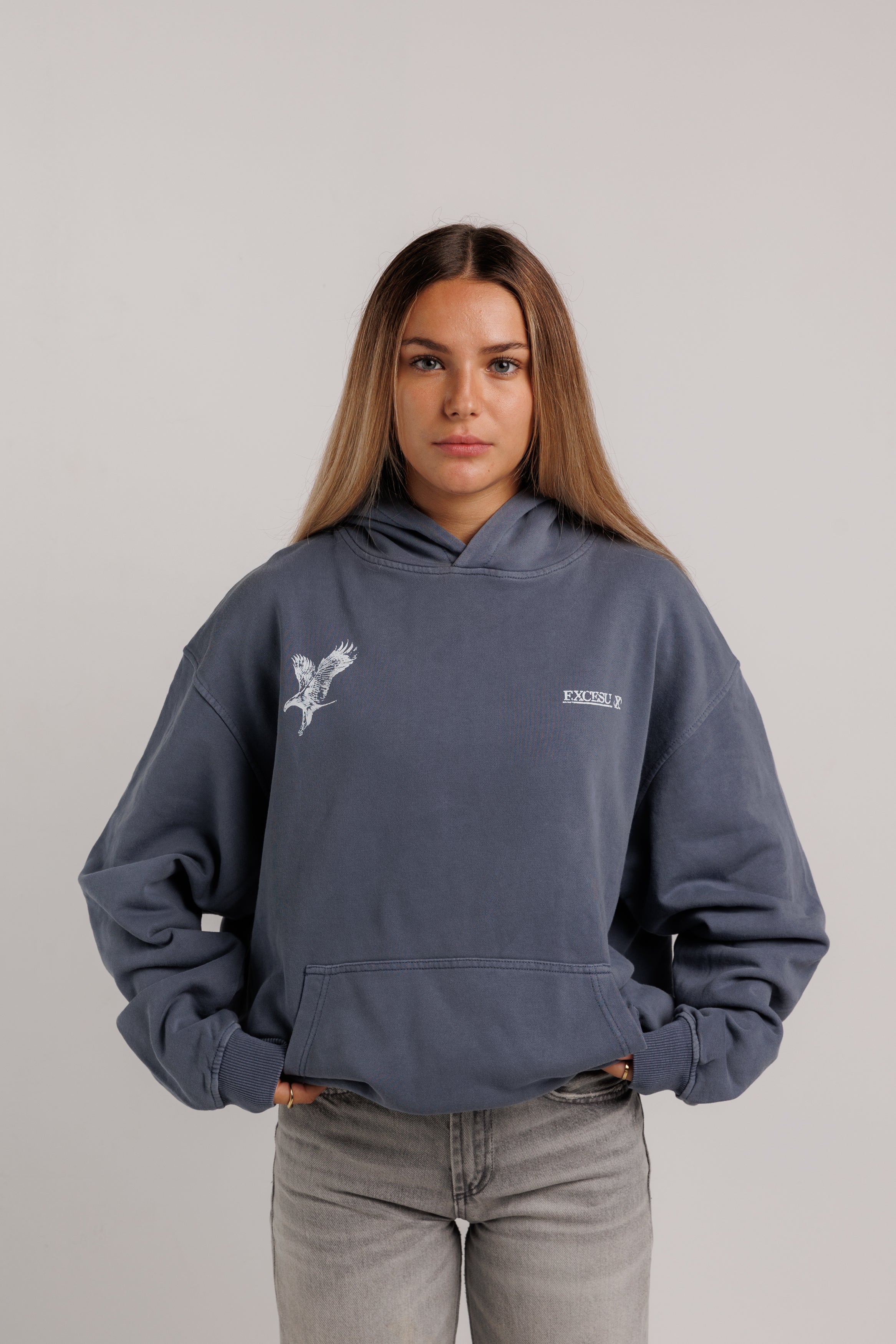 Washed Navy Eagle Hoodie