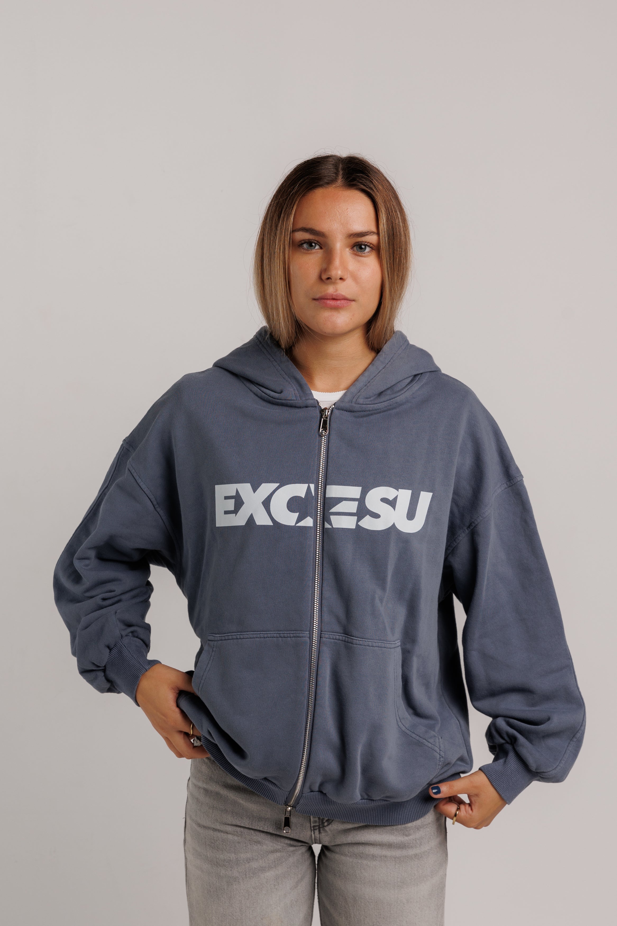 Navy Washed Stars Zip-Up