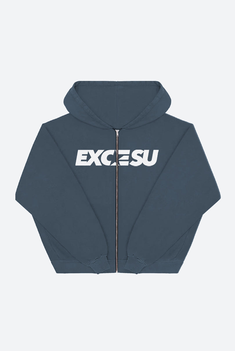 Navy Washed Stars Zip-Up