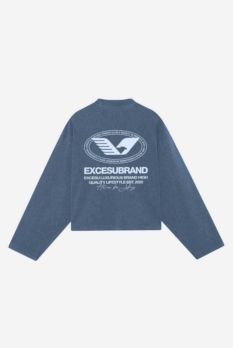 Crewneck Aviation Washed Blue