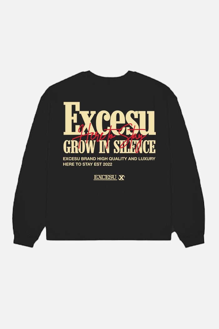 Longsleeve Grow In Silence Negro