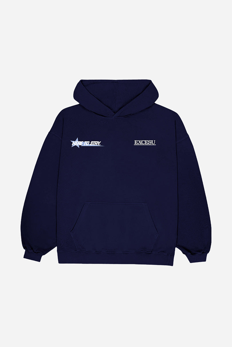 Sudadera Azul Here To Stay Oversized Excesu
