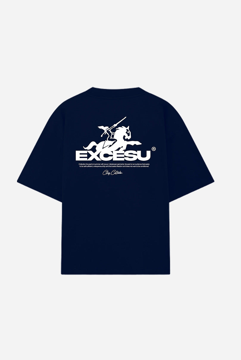 Camiseta Azul Oversized Horse Excesu