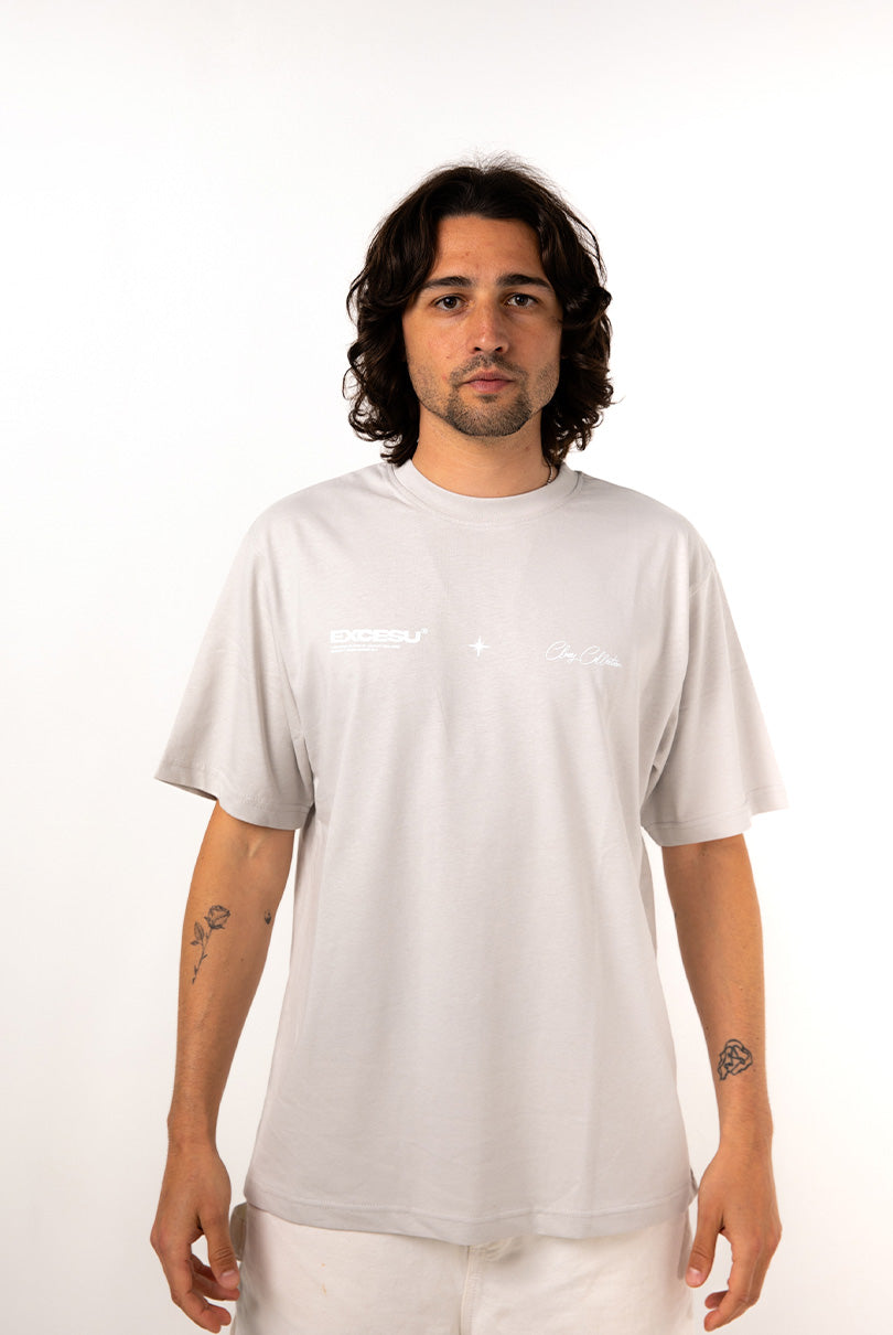 Camiseta Gris Oversized Star Excesu