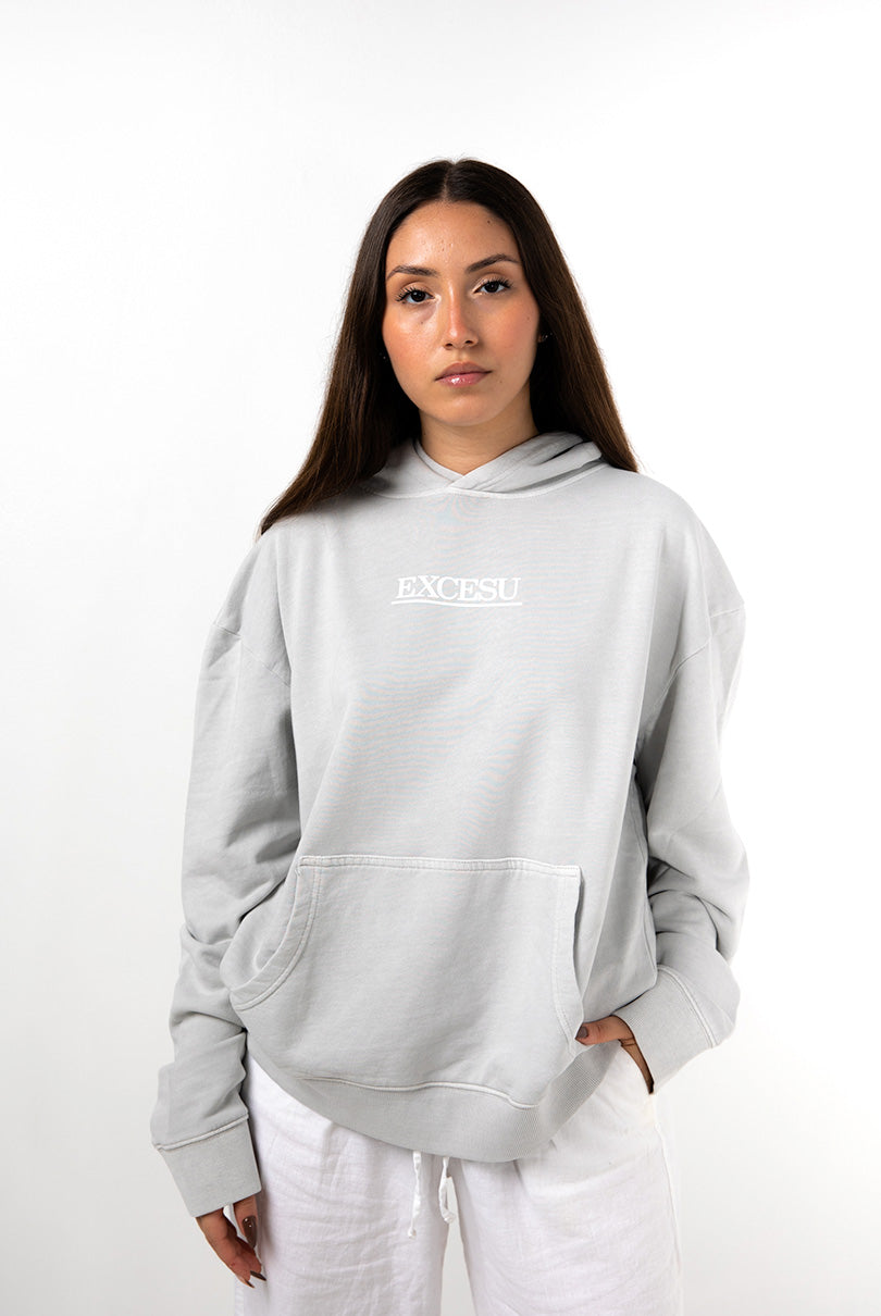 Sudadera Gris Oversized Stop Expecting Excesu