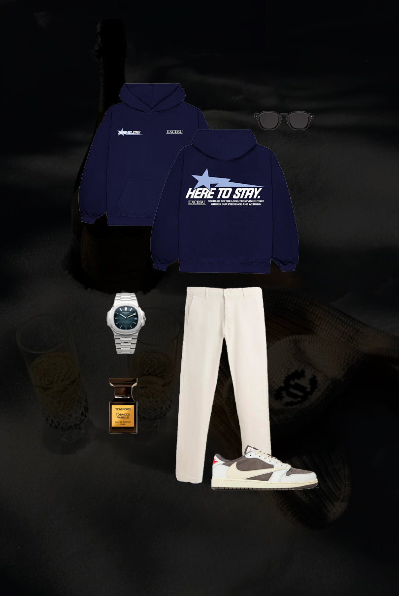 Navy Here To Stay Hoodie