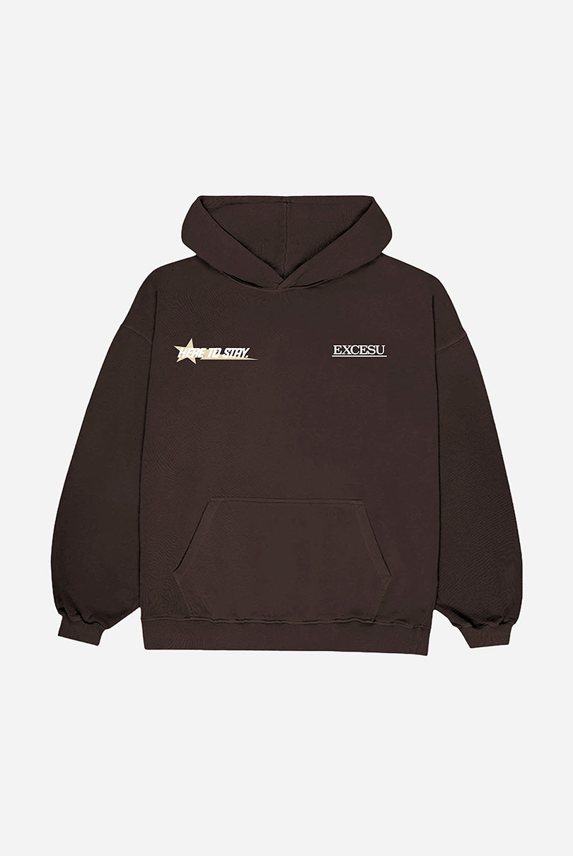 Sudadera Marron Here To Stay Oversized Excesu