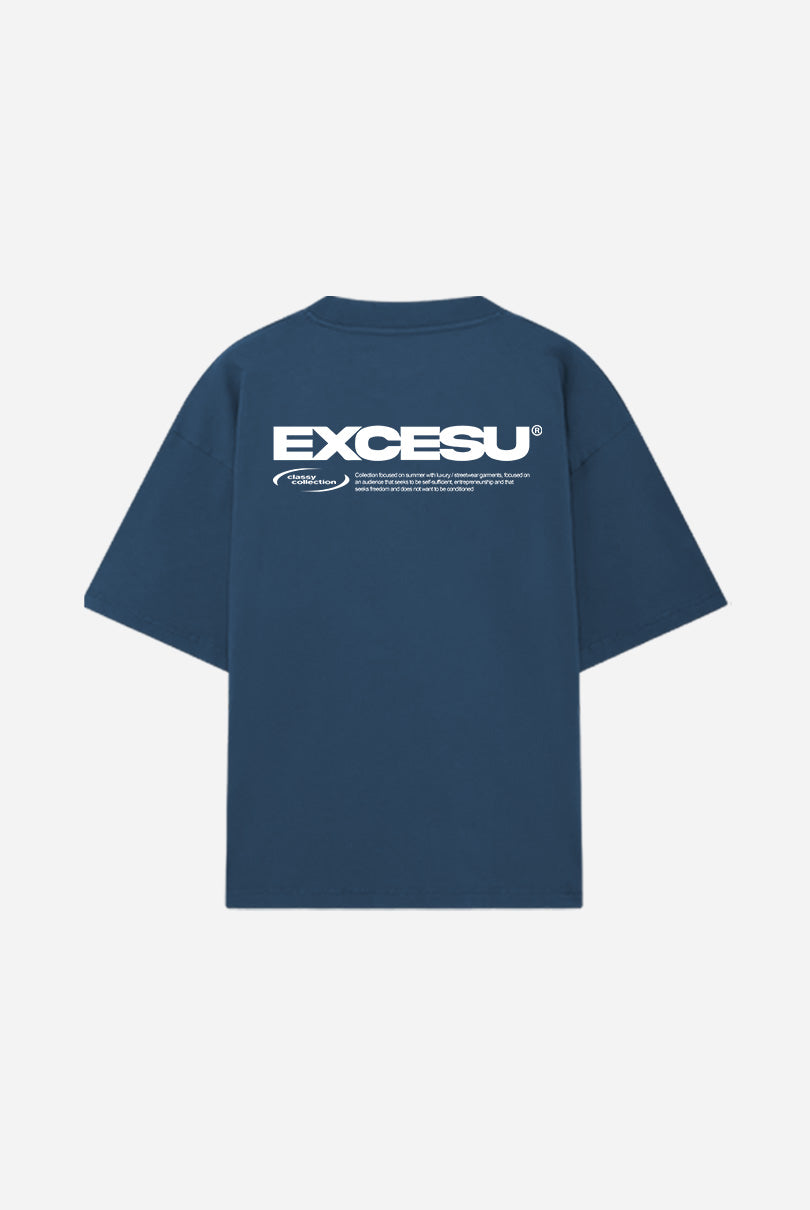 Camiseta Azul Índigo Star Oversized Excesu