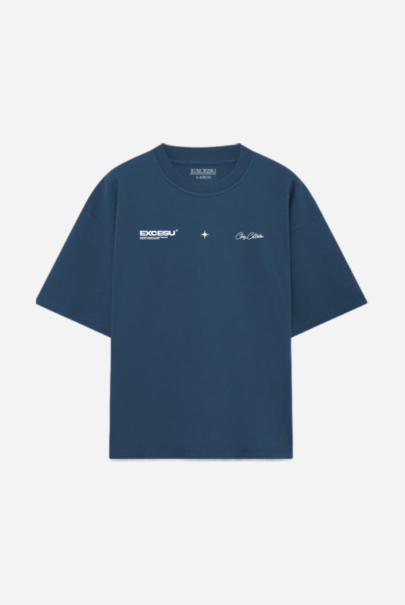 Camiseta Azul Índigo Star Oversized Excesu