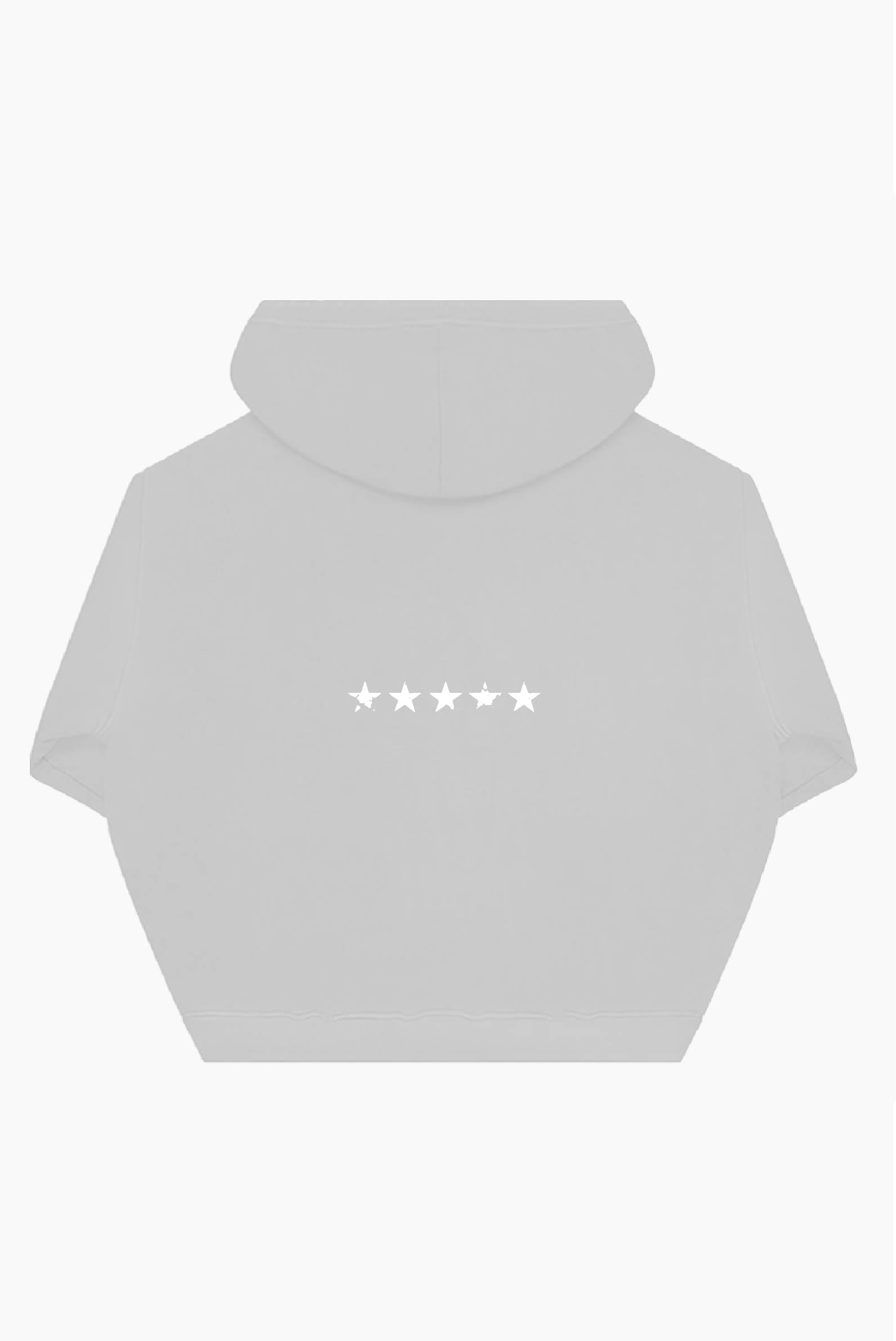 Light Grey Washed Stars Zip-Up