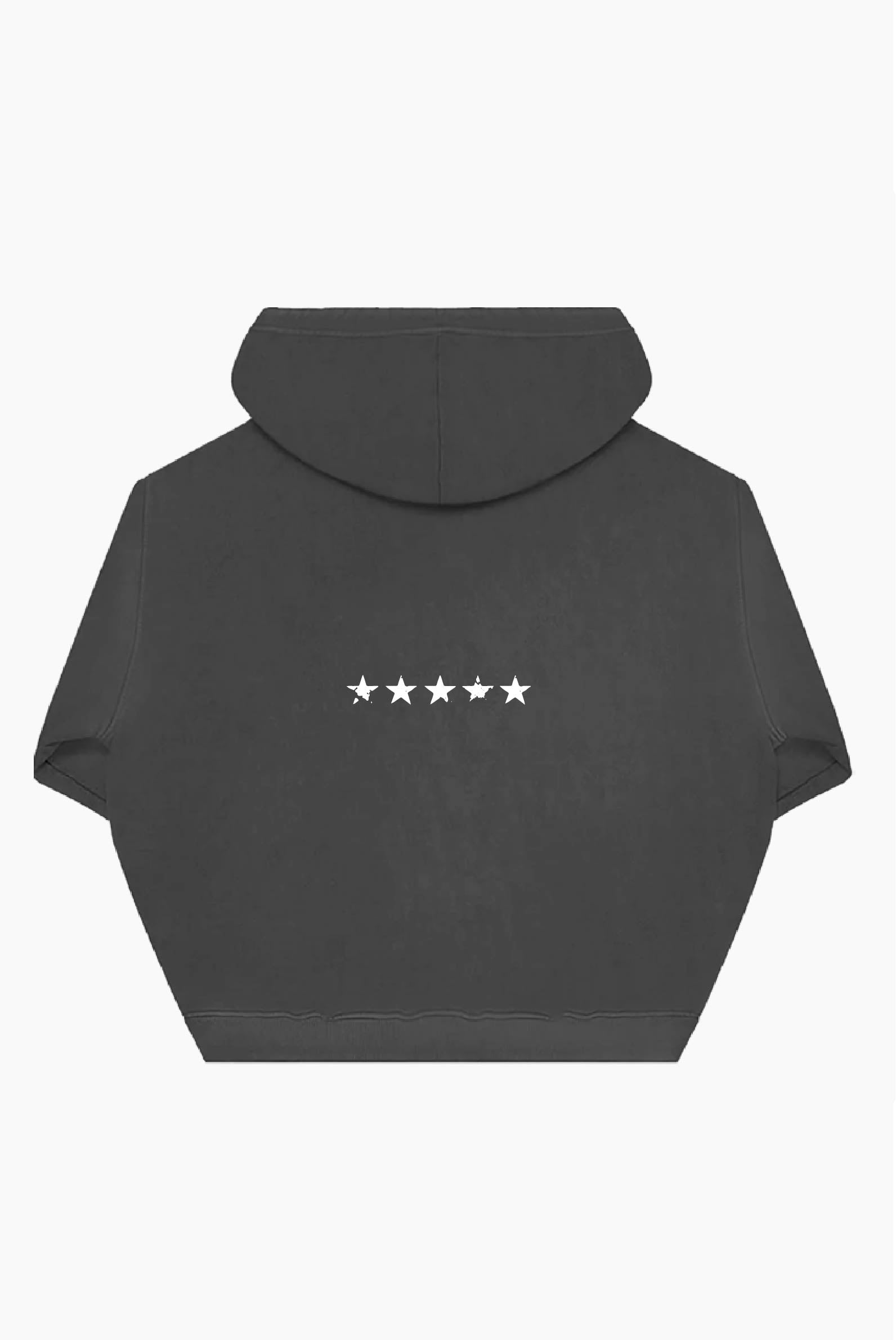Dark Grey Washed Stars Zip-Up